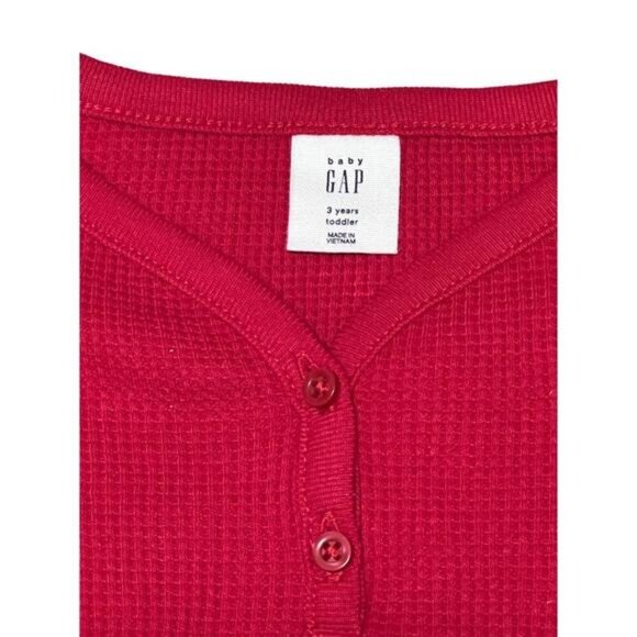 Baby GAP Thermal Top Girls Size 3 New with Tags Shirred Sleeve - Picture 4 of 6